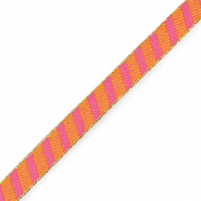 Ruban texte rayées Orange-rose