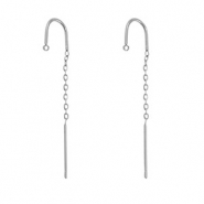 Boucles d'oreilles en acier Inox avec anneau Argenté