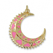 Métal TQ laiton breloques lune Doré-rose