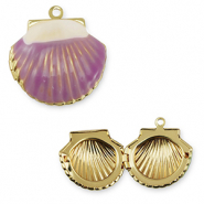 Métal TQ laiton breloques coquille Doré-violet