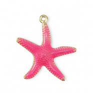 Métal TQ laiton breloques étoile de mer Doré-rose foncé