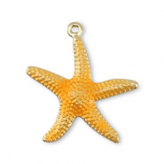 Métal TQ laiton breloques étoile de mer Doré-orange