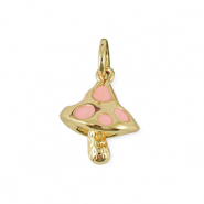 Métal TQ laiton breloques champignon Doré-rose clair