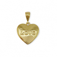 Métal TQ laiton breloques coeur "love" Doré