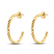 Boucles d'oreilles / puces en acier Inox créoles Doré