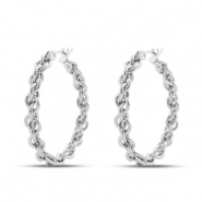Boucles d'oreilles en acier Inox créoles Argenté