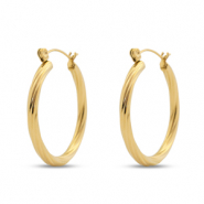 Boucles d'oreilles en acier Inox cr&eacute;oles Dor&eacute;