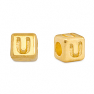 Perles alphabet en métal DQ U Doré (sans nickel)