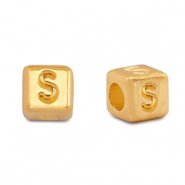 Perles alphabet en métal DQ S Doré (sans nickel)