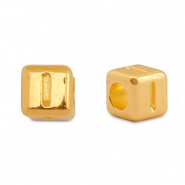 Perles alphabet en métal DQ I Doré (sans nickel)