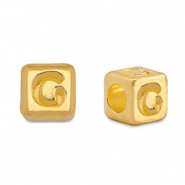 Perles alphabet en métal DQ G Doré (sans nickel)