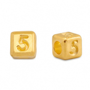 Perles alphabet en métal DQ 5 Doré (sans nickel)