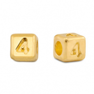 Perles alphabet en métal DQ 4 Doré (sans nickel)