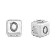 Perles alphabet en m&eacute;tal DQ 0 Argent&eacute; antique (sans nickel)