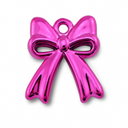 Breloques acrylique nœud Rose magenta