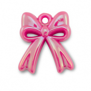 Breloques acrylique nœud Rose fuchsia-pearl shine coating