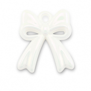 Breloques acrylique nœud Blanc-pearl shine coating
