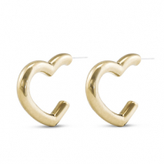 Boucles d'oreilles tendance coeur Dor&eacute;