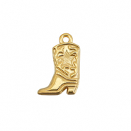 Breloques en acier Inox botte de cow-boy Doré