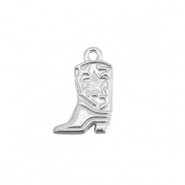 Breloques en acier Inox botte de cow-boy Argenté