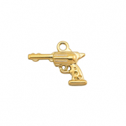 Breloques en acier Inox revolver Doré