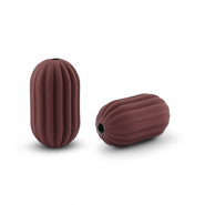 Perles acryliques ovale Rouge foncé-marron