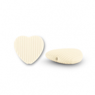 Perles acryliques cœur Blanc cassé