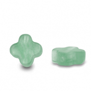 Pierres naturelles perles trèfle Vert jade