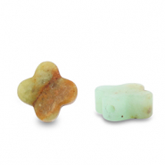 Pierres naturelles perles Amazonite trèfle Vert turquoise multicolore
