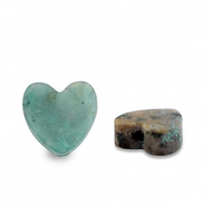 Pierres naturelles perles Calcite cœur Vert-noir