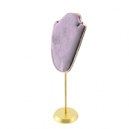 Présentoir bijoux buste pour colliers Violet lilas-doré