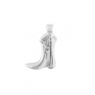 Breloques en acier Inox botte de cow-boy Argenté