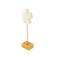 Présentoir bijoux en forme de fleur pour boucles d'oreilles Beige-doré