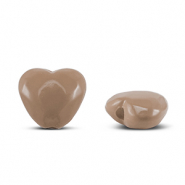 Perles acryliques cœur Taupe brown