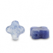 Pierres naturelles perles Sodalite et Microcline trèfle Bleu foncé