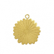 Breloques en acier Inox fleur Doré /