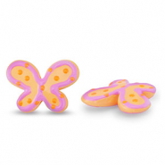 Perles acryliques papillon Orange clair-violet