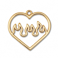 Breloques en métal avec flammes Doré