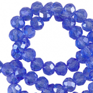 Perles à facettes 6x4mm disque Heishi Bleu royal transparent