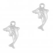 Breloques en acier Inox dauphin Argenté