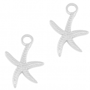 Breloques en acier Inox étoile de mer Argenté
