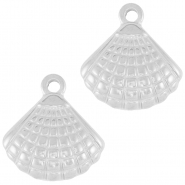 Breloques en acier Inox coquille Argenté