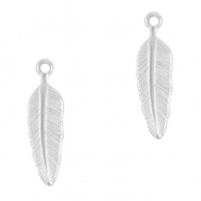 Breloques en acier Inox plume Argenté