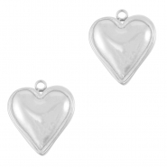 Breloques en acier Inox coeur Argenté