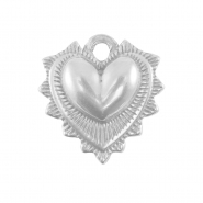 Breloques en acier Inox coeur Argenté