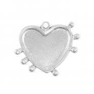 Breloques en acier Inox coeur Argenté