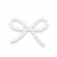 Pendentifs accroche-regard n&oelig;ud Blanc nacr&eacute;