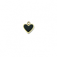 Breloques en acier Inox coeur Doré-noir