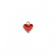 Breloques en acier Inox coeur Doré-rouge