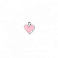 Breloques en acier Inox coeur Argenté-rose